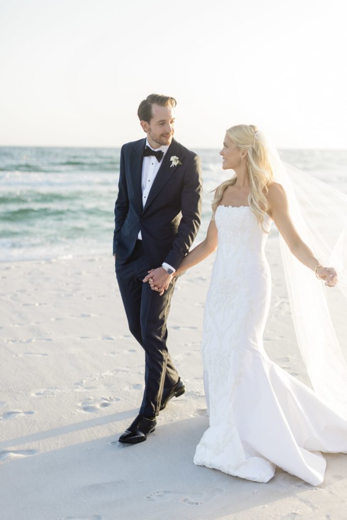 Florida bride and groom on the beach