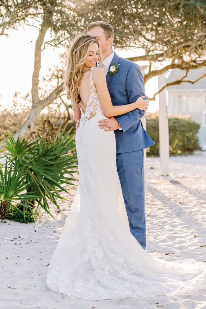 Florida bride and groom on the beach