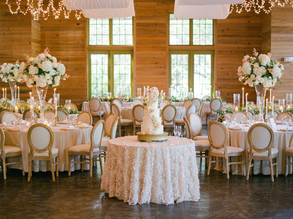 pink and white wedding reception decorations